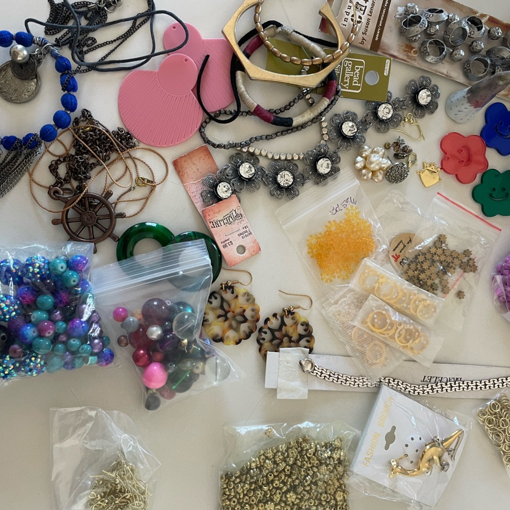 Lot of beads and costume jewelry